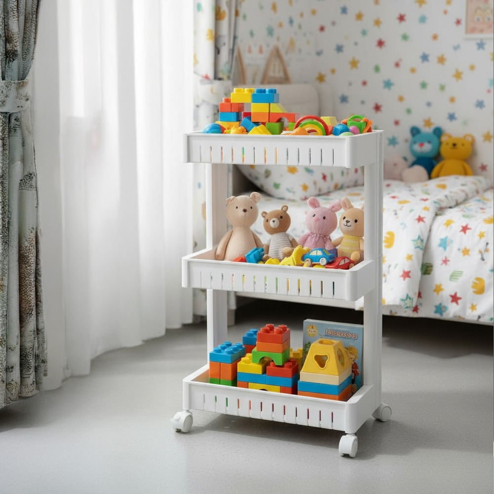 세탁실 정리함 다용도실 옆 틈새 세탁세제 정리선반 3단 중형