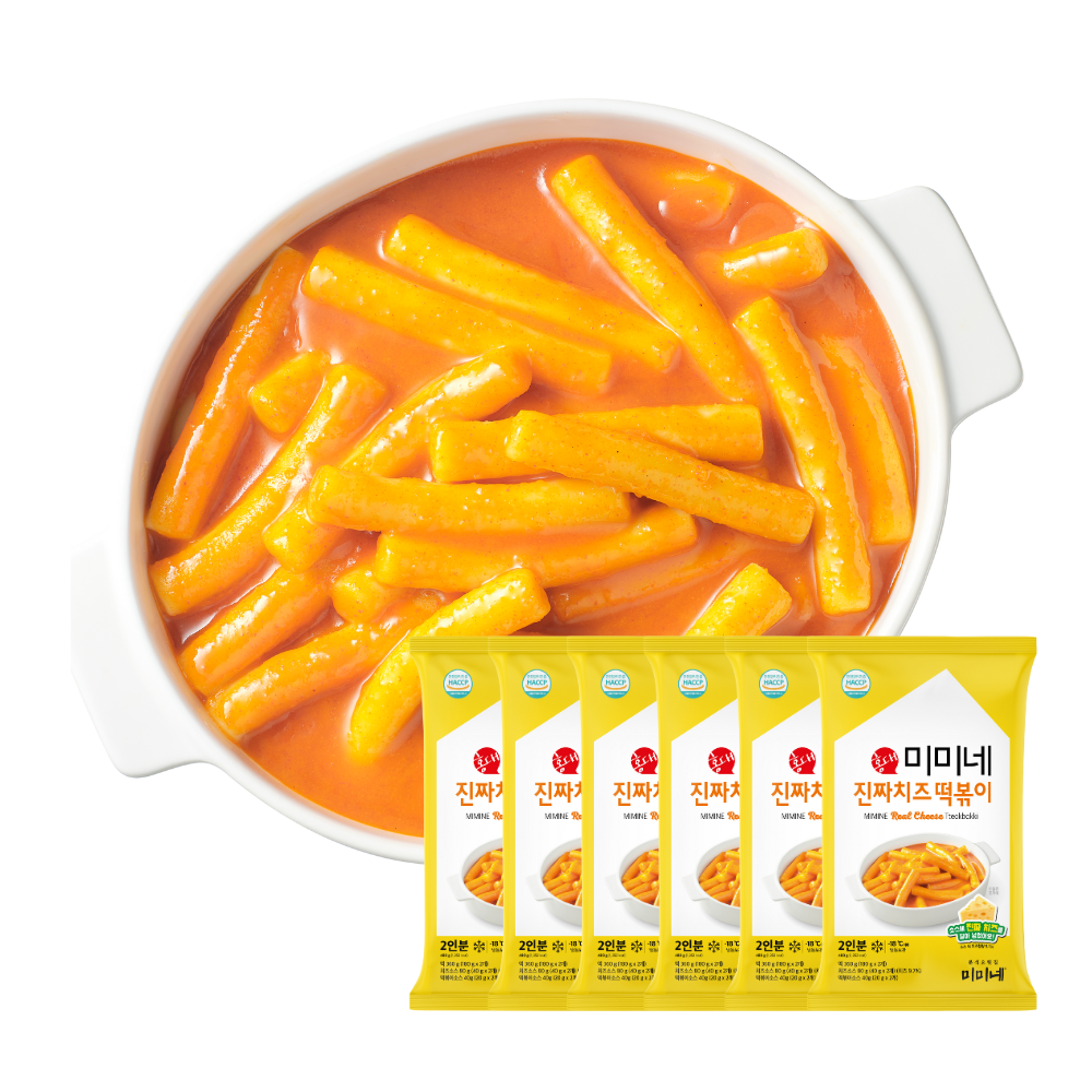 [신제품] 미미네 진짜치즈 떡볶이 치즈맛, 480g, 6개 - 상품 이미지