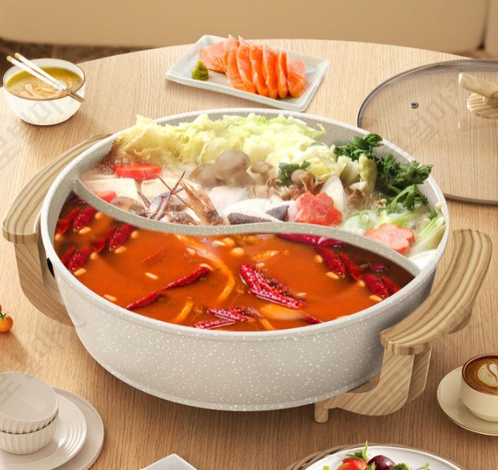 샤브샤브기계 전기 전골냄비 분할 대용량 곰솥 훠거 캠핑 - 상세 이미지 3