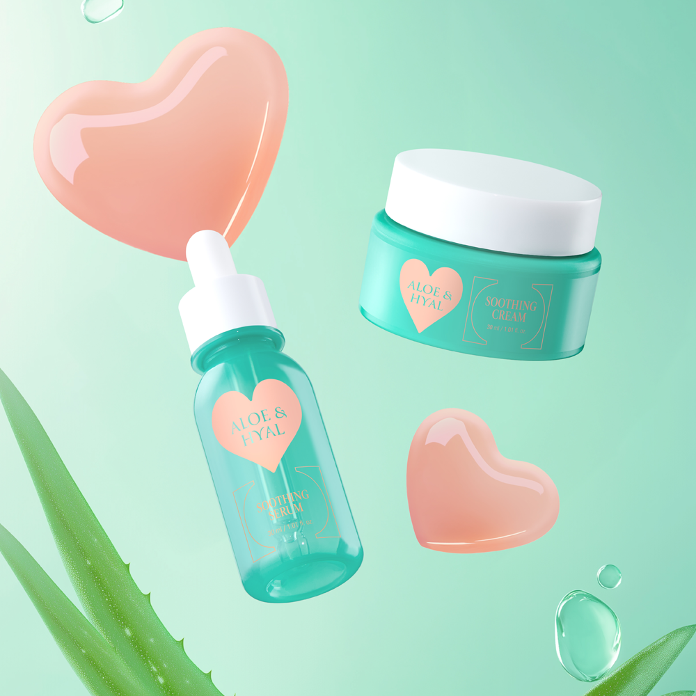 더페이스샵 알로에 히알루론산 수분진정 트라이얼 2종 키트(세럼 30mL+크림 30mL) 이미지 2