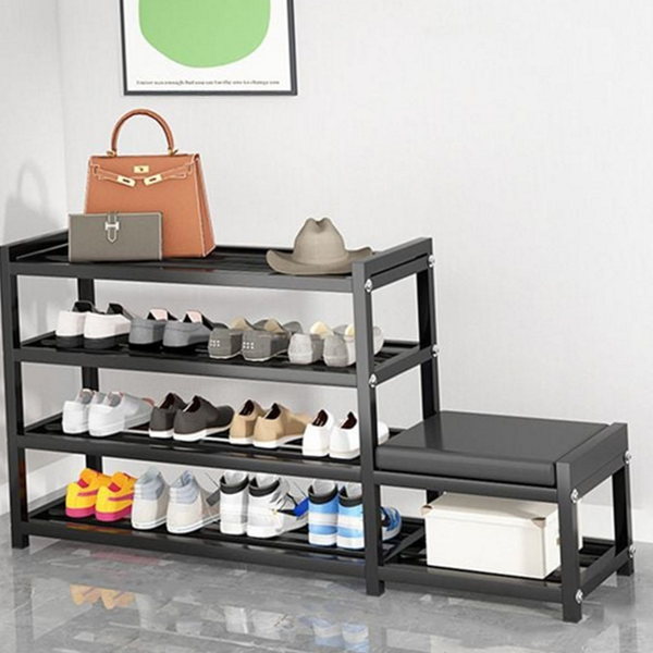다용도 현관 벤치 신발장 쿠션 철제 현관 수납장 4단 신발