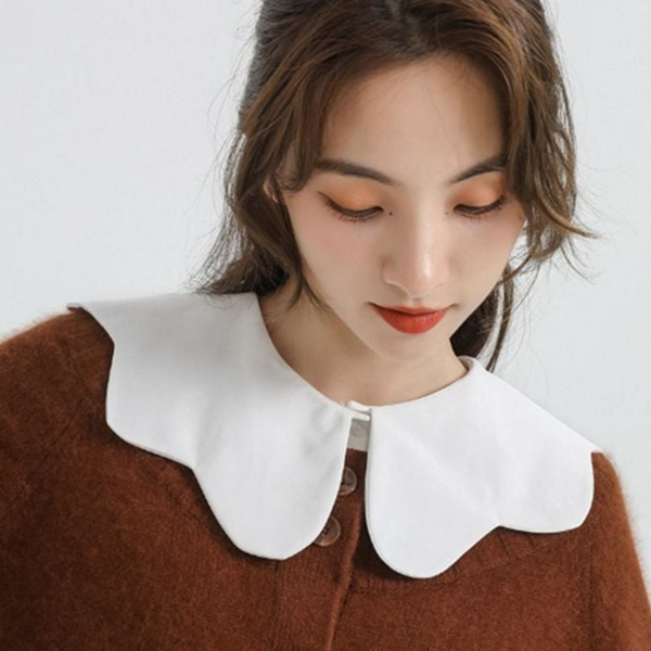 레이어드 여성 페이크 카라 블라우스 물결 페이크 카라 데일리 코디 - 상품 이미지