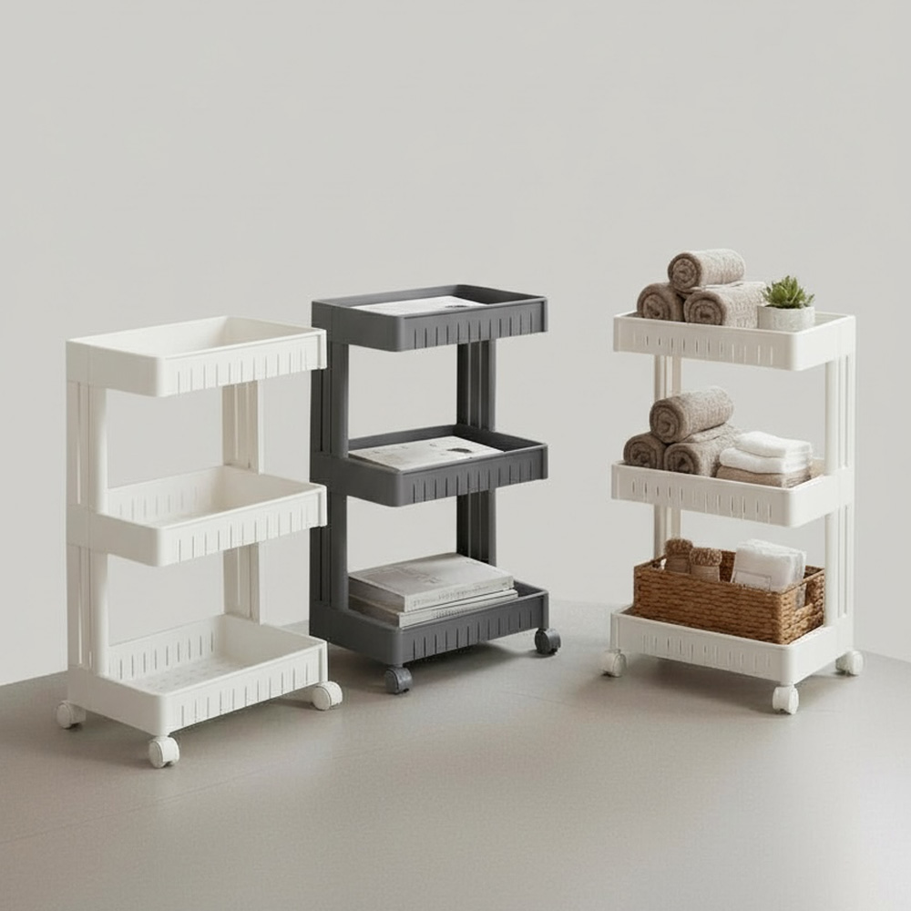 세탁실 정리함 다용도실 옆 틈새 세탁세제 정리선반 3단 중형