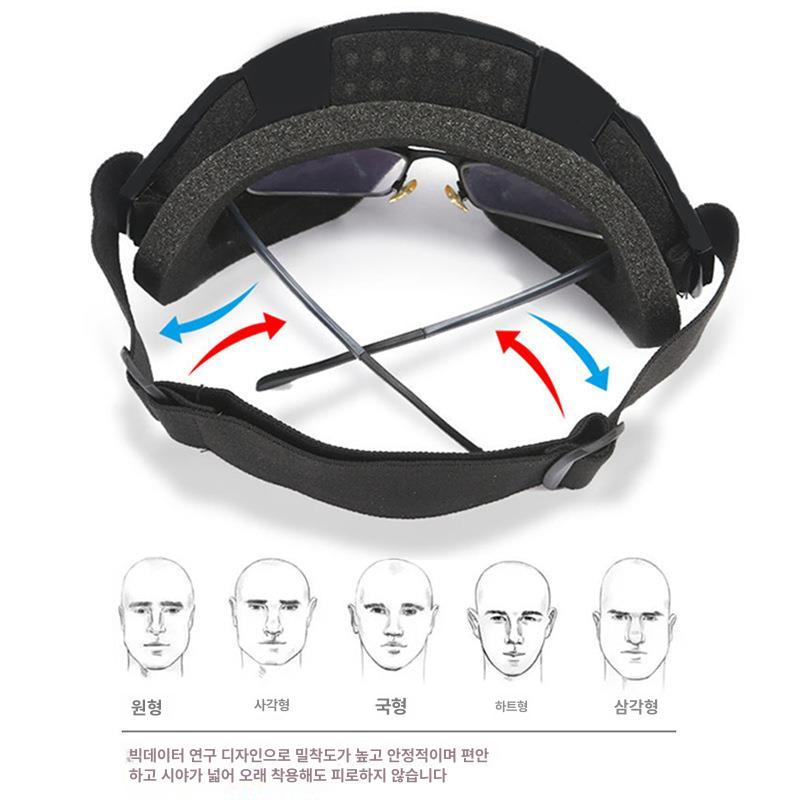 성인 남녀 겸용 이중 안경 방수 방안 세트 CX-205 샌드블랙+컬러풀 렌즈 - 상세 이미지 3