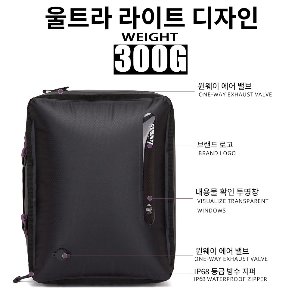 랜드가우스 대용량 방수 압축파우치 여행용 캠핑 압축팩 트래블수납백 35L - 상세 이미지 5