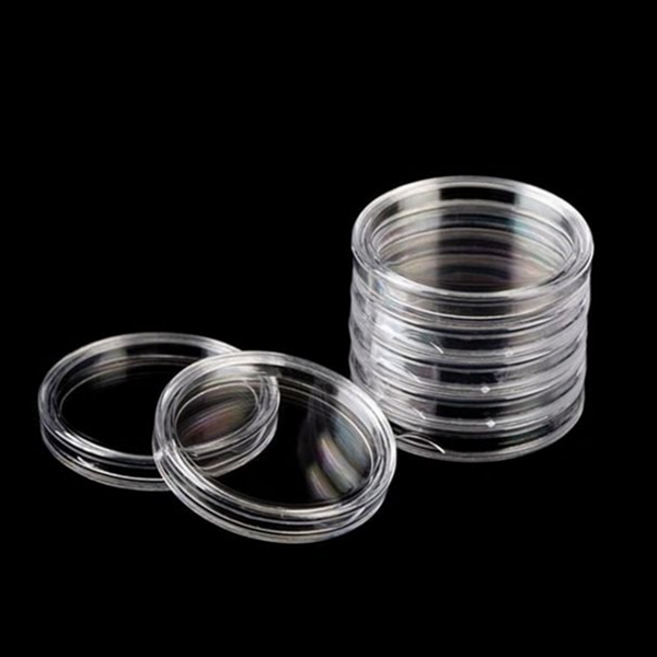 밀폐형 동전 보관 캡슐 아크릴 코인 보관 캡슐 25mm 27mm - 상품 이미지
