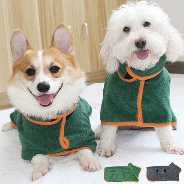 반려동물 강아지 샤워 가운 후드 고양이 샤워 가운 목욕타월 흡수