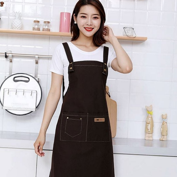 남녀공용 h형 앞치마 바리스타 포켓 앞치마 캔버스 주방 카키 생활