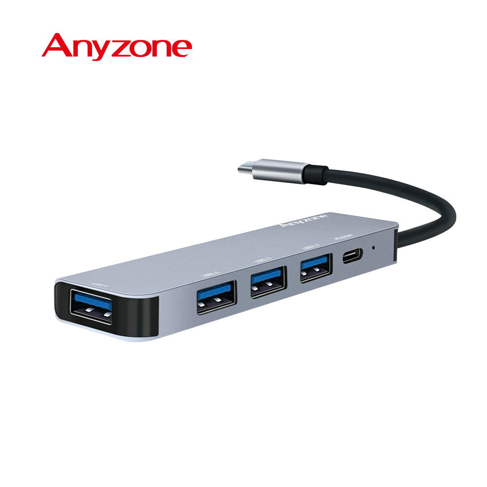애니존 USB허브 5포트, USB3.0 Type C 블랙 - 상세 이미지 4