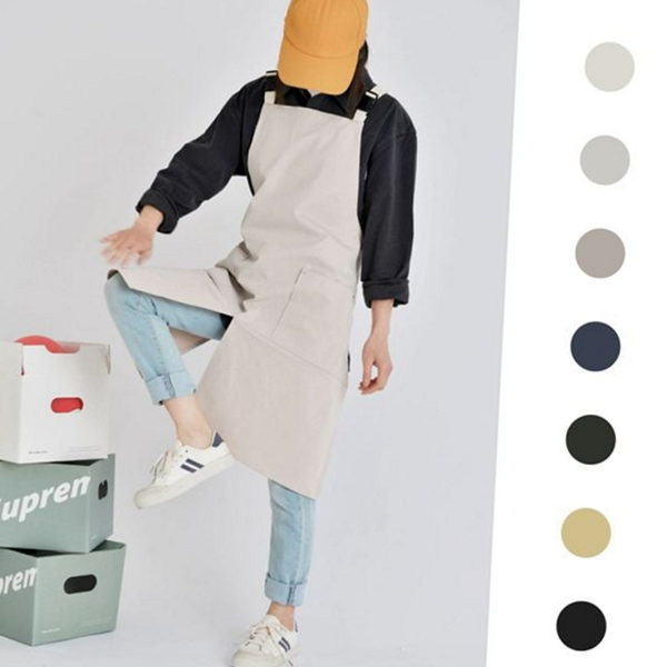 넉넉한 집 앞치마 캐주얼 생활 방수 앞치마 카페용 작업용