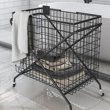 픽앤루틴 협력사 세탁 카트 빨래통 바구니 이동식 빨래 고카트