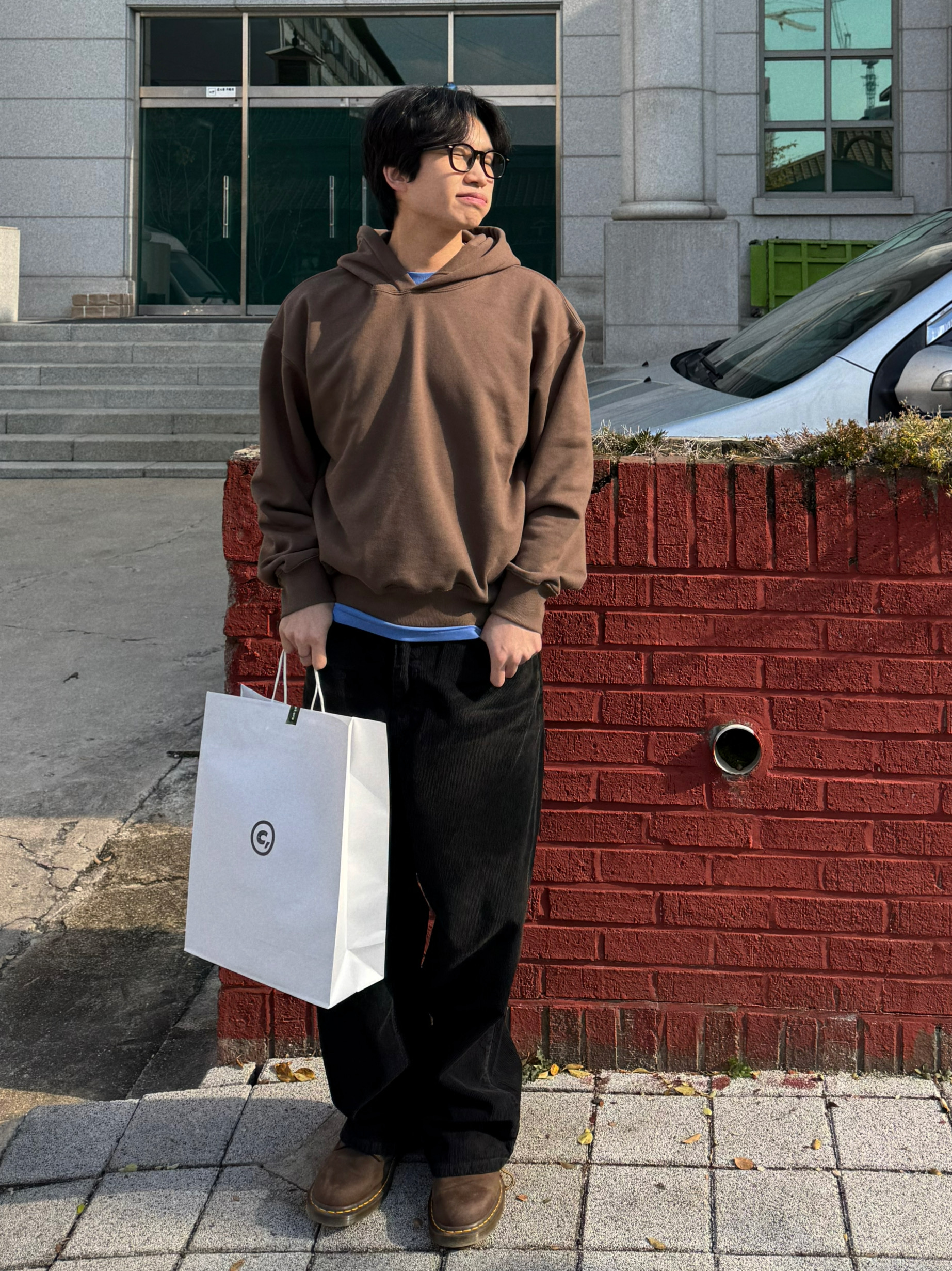 (남녀공용) 프리미엄 유노 크롭 후드티 / 가을 겨울 오버 루즈 커플 후디 티셔츠 - 상세 이미지 3