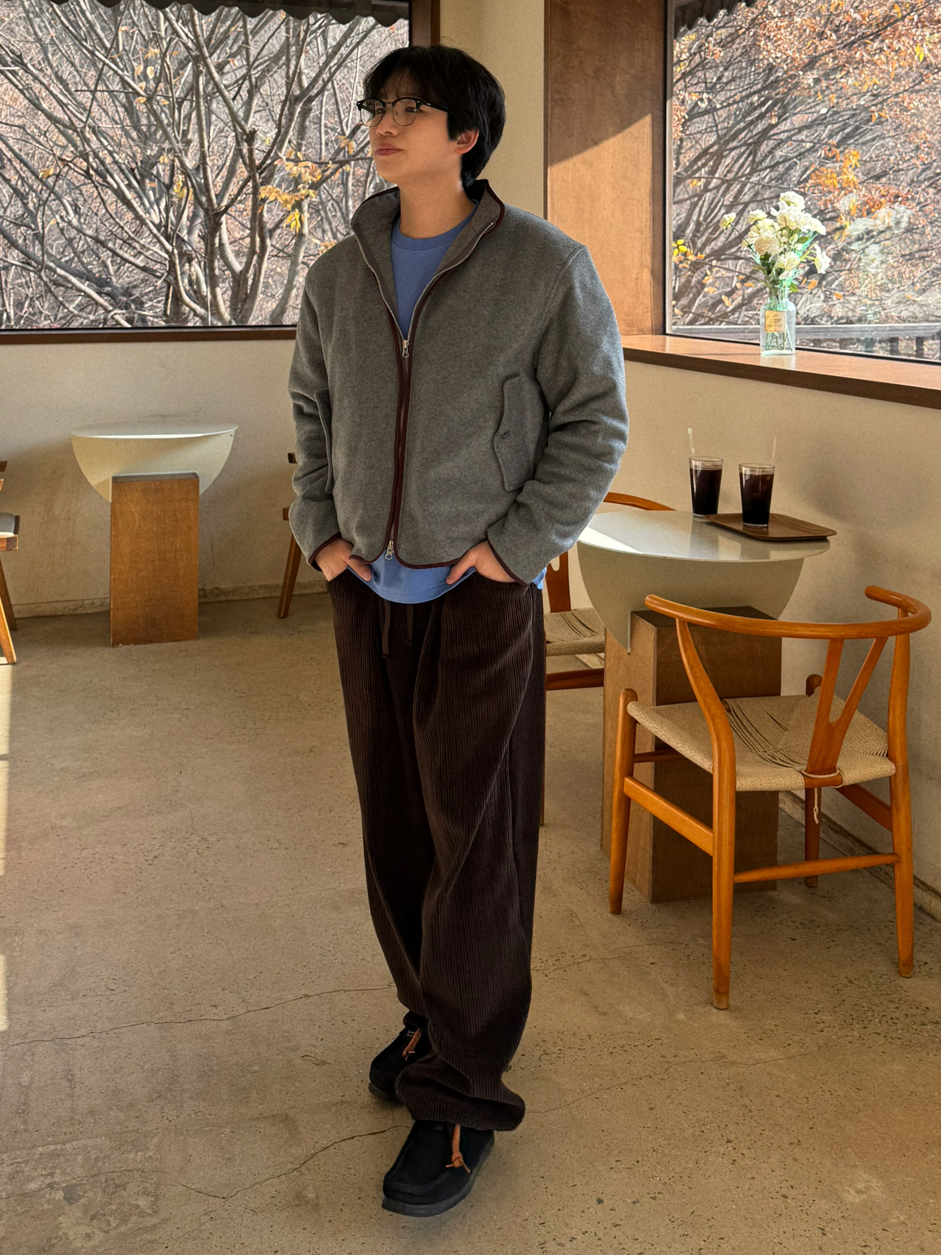 (남녀공용) 르모 코듀로이 와이드 밴딩 팬츠 / 겨울 기모 골덴 츄리닝 조거 바지 - 상세 이미지 5