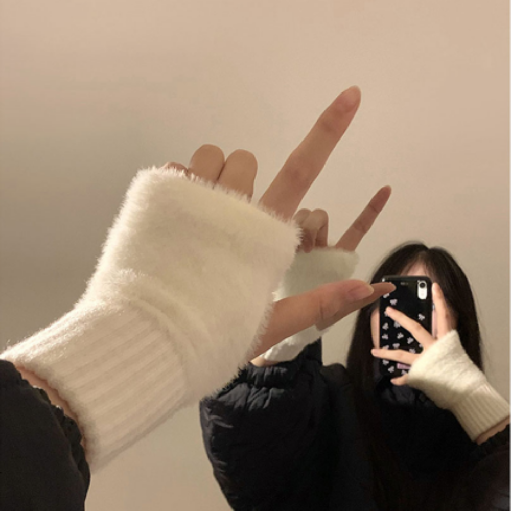 핸드워머 장갑 겨울 보온 이쁜 귀여운 세련된 따뜻한 숏 팔토시 짧은 암워머 부드러운 여성 - 상세 이미지 4