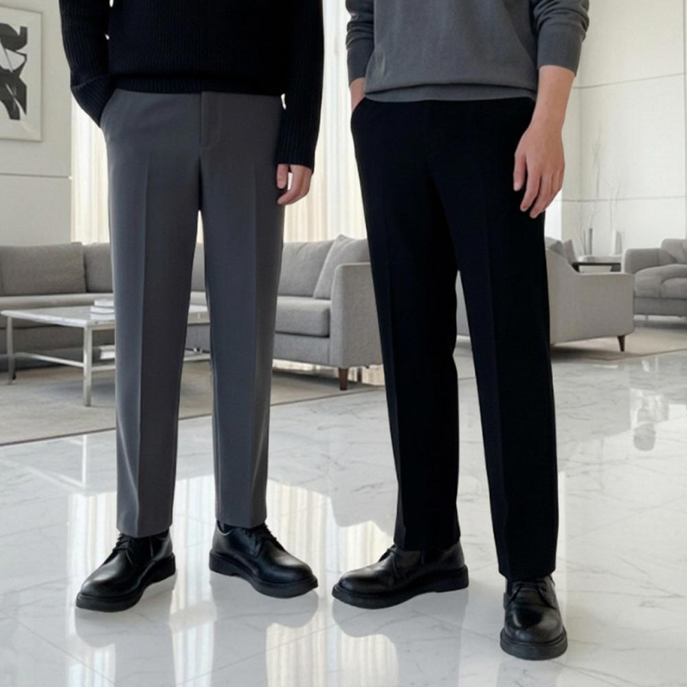 남성기모슬랙스 세미와이드슬랙스 남자겨울슬랙스 제품 이미지