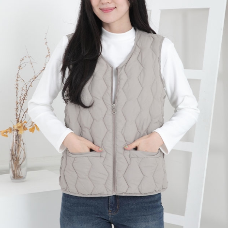 패딩 조끼 여성 경량 가을 간절기 누빔 퀼팅 겨울 따뜻한 방한 베스트 이너 짧은 캐쥬얼 - 상품 이미지
