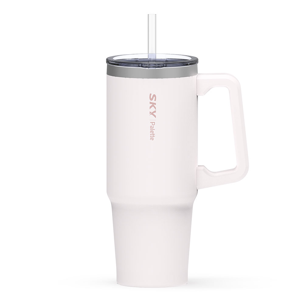 팔레트 대용량 차량용 데일리 텀블러 30oz (손잡이)+빨대 900ml, 블로썸 핑크 - 상품 이미지
