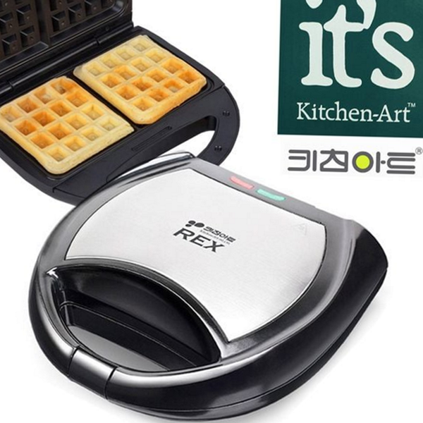 브런치 사각 와플 메이커 논스틱 2구 와플 메이커 홈카페 가정용