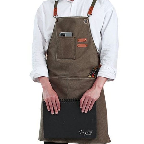 캔버스 목공용 앞치마 워싱 미술 공방 앞치마 바리스타 가드닝 남자