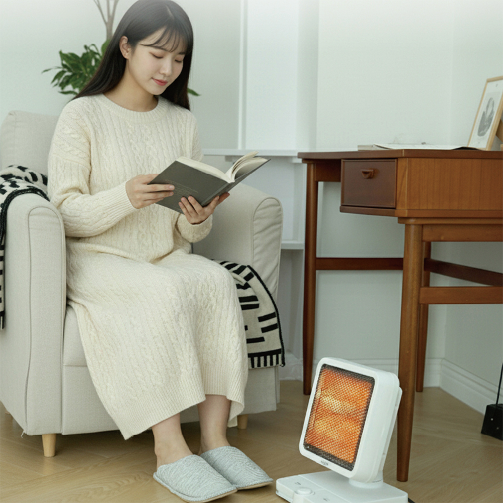 올위버 미니 온풍기 사무실 발난로 회전 발터치 - 상세 이미지 2