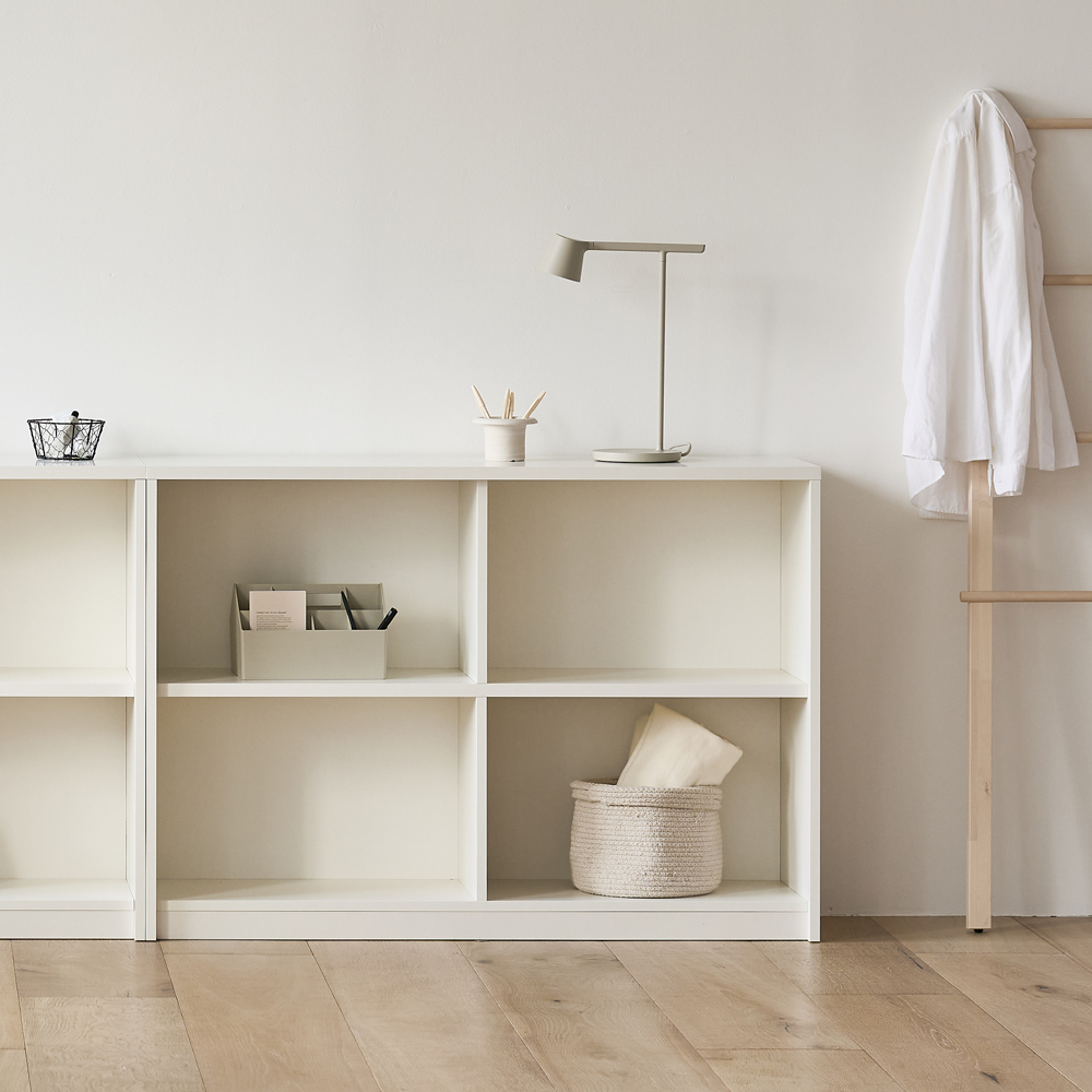 루베오 책장 1200 (오픈형), 2단, 화이트 - 상세 이미지 4