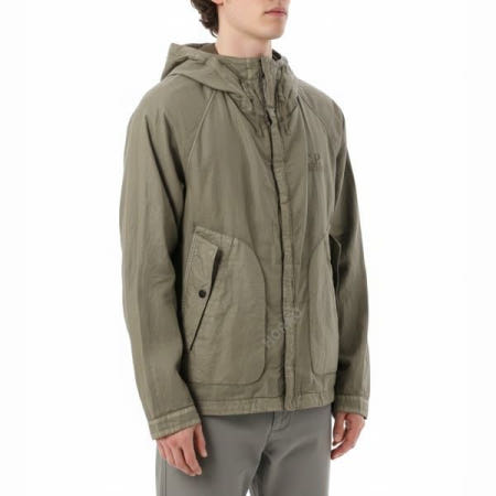 CP컴퍼니 25 Lino Wax Goggle Jacket (18CMOW202A 006284G 305) (리넨 왁스 고글 자켓)