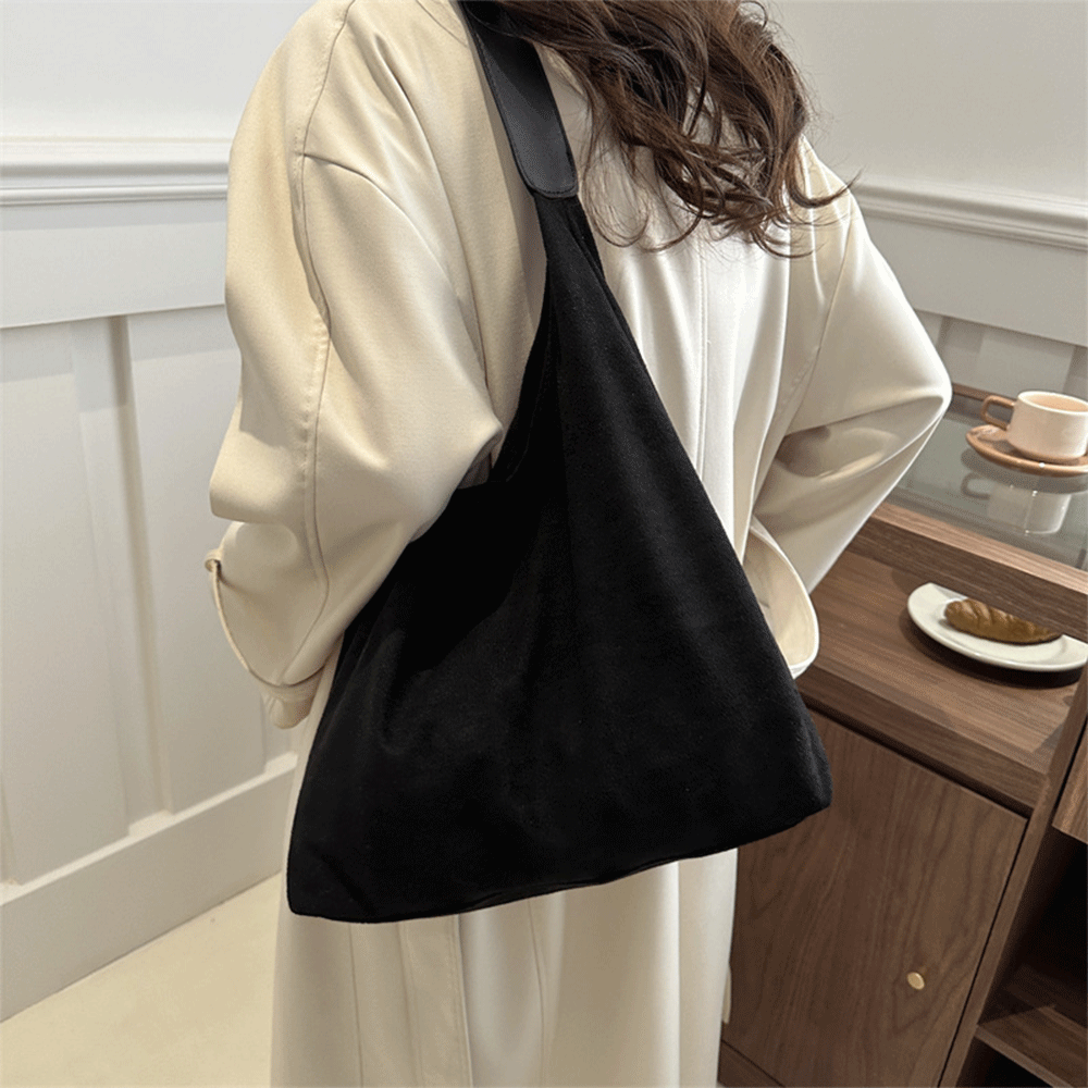 아르니 심플 스웨이드 스퀘어 숄더백 여성 데일리 빅사이즈 토트 크로스백 - 상세 이미지 4