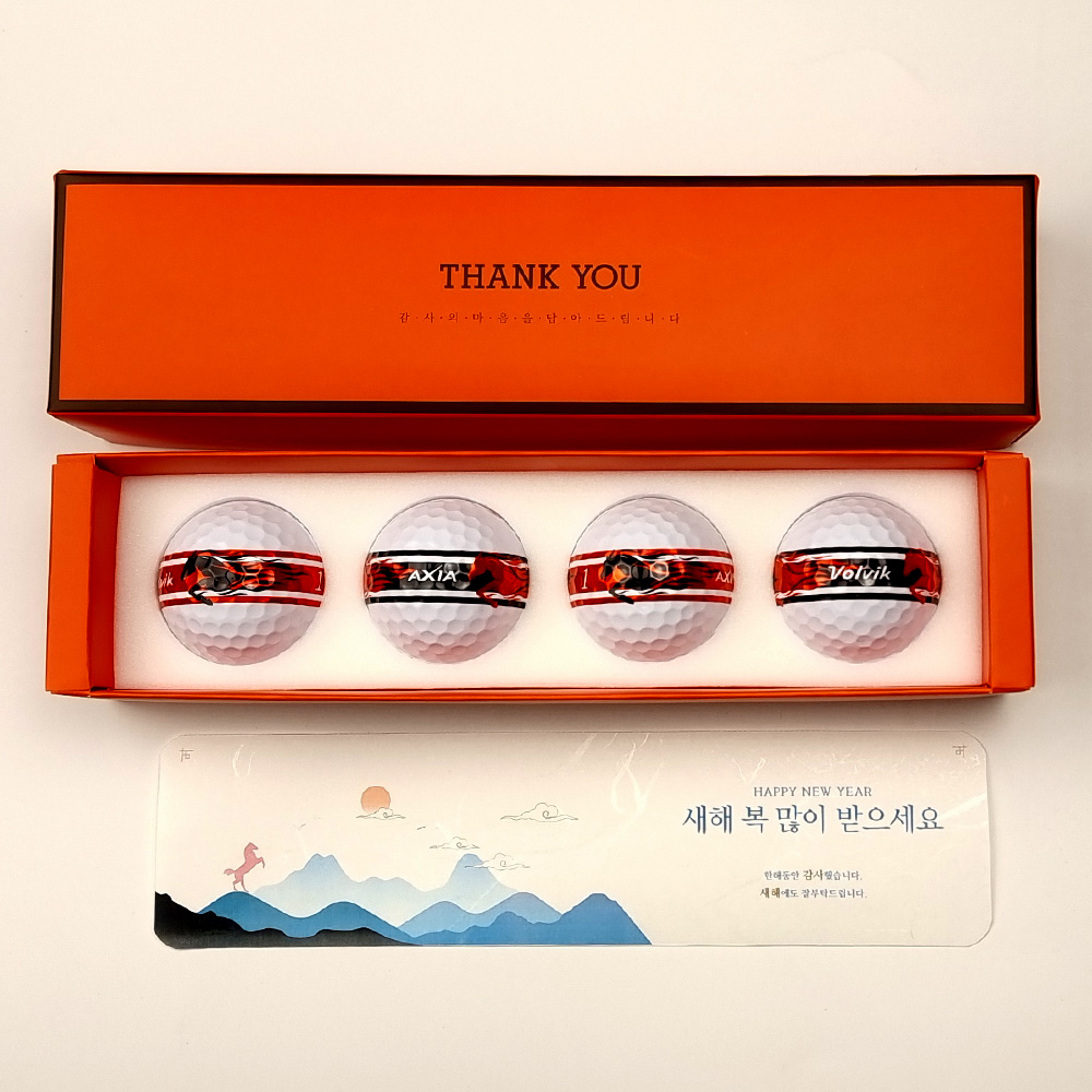 2026 단체 골프모임 골프공선물 신년 연하장 볼빅 적마골프공 360 퍼팅라인 - 상세 이미지 3