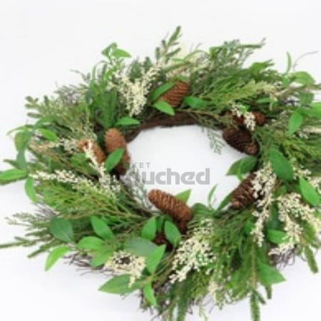 마켓터치드 노퍽베리 믹서리스 호텔크리스마스장식 문장식리스 크리스마스파티룸꾸미기