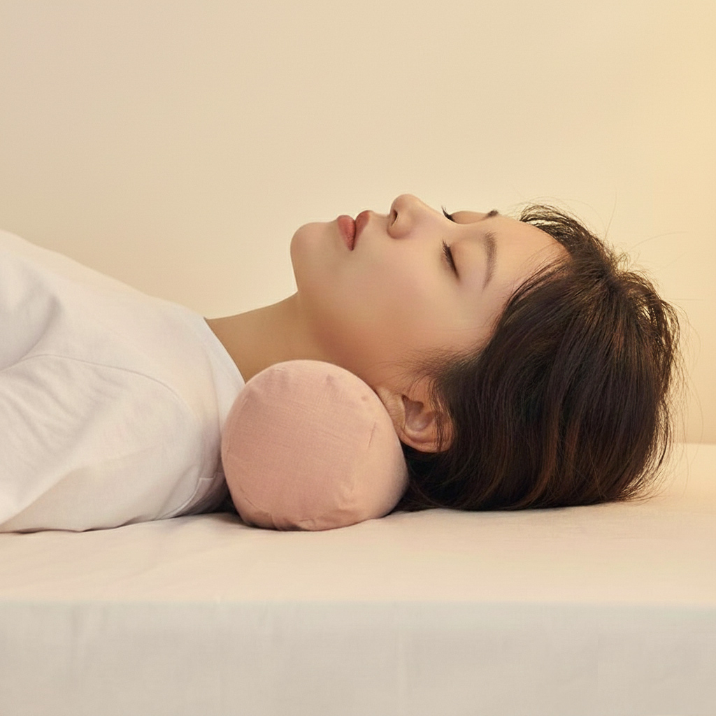 잠스쿨 경추베개 숙면 목이편한 원통 원형 낮은 경추 목베개 미니
