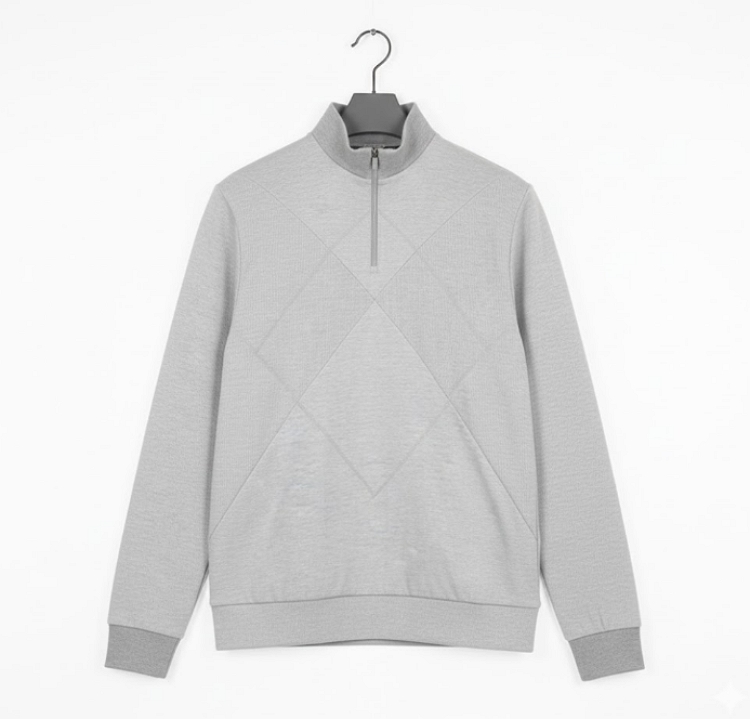 팬텀 골프웨어 남성 겨울 하이넥 반집업 두께감 있는 방풍 티셔츠 - 상세 이미지 2