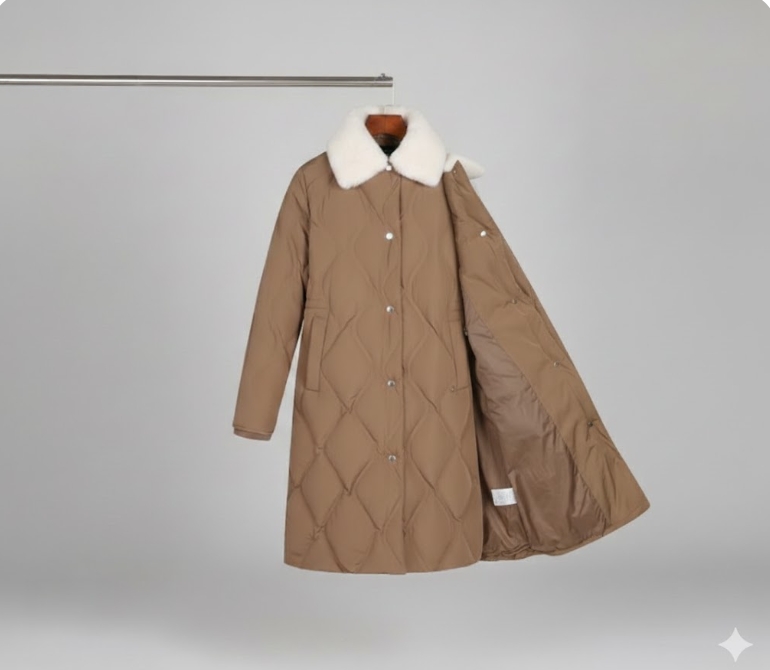 팬텀골프 여성 겨울 퍼 탈부착 퀄팅 덕다운 골프 롱다운 롱패딩 점퍼 - 상세 이미지 4