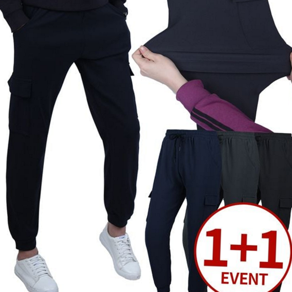 와이드 남성 조거 바지 캐주얼 남성 카고 바지 신축성 스판 - 상품 이미지