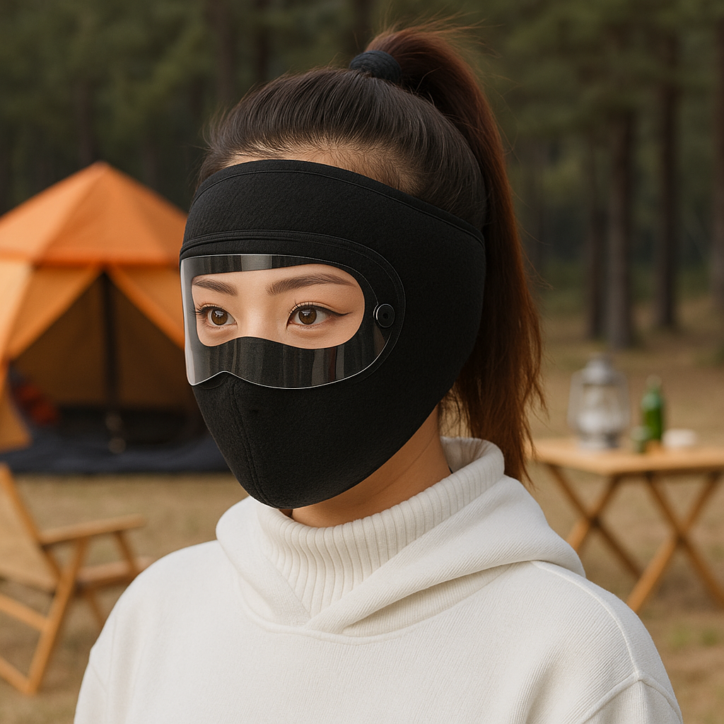 한성 풀페이스 고글 방한마스크 페이스 보온가드 블랙 - 상품 이미지