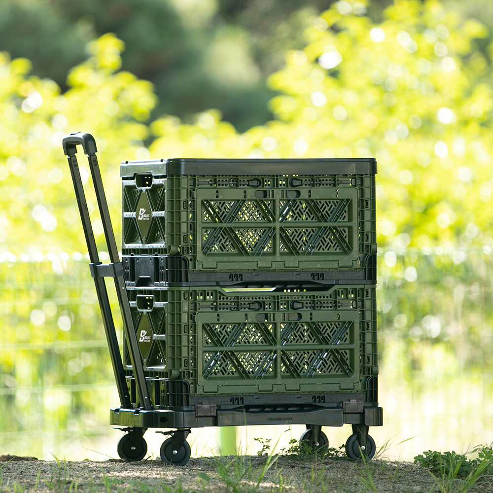 빅앤트 48리터 앞문 오픈형 폴딩박스 밀크 박스 플라스틱 접이식 수납 상자