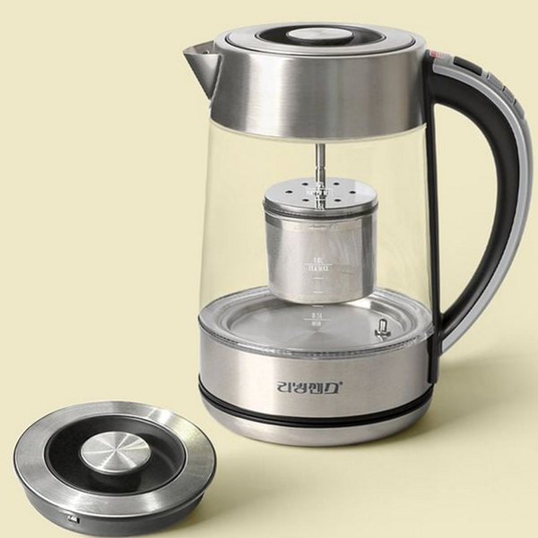 자동 온도 조절 티 포트 유리 무선 전기 티 포트