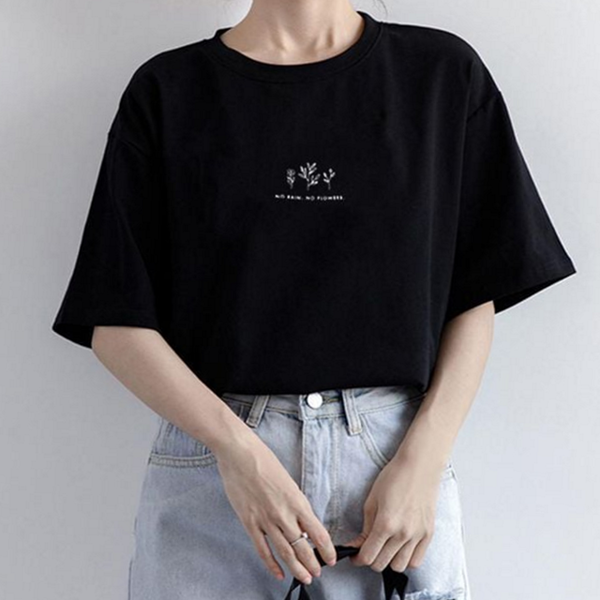 루즈핏 여자 반팔 티셔츠 레터링 여자 오버핏 티셔츠 실켓 여름 - 상품 이미지