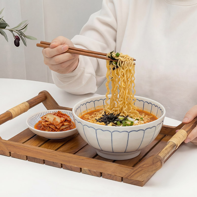 모루 일본풍 도자기 라면기 4P 세트 냉면그릇