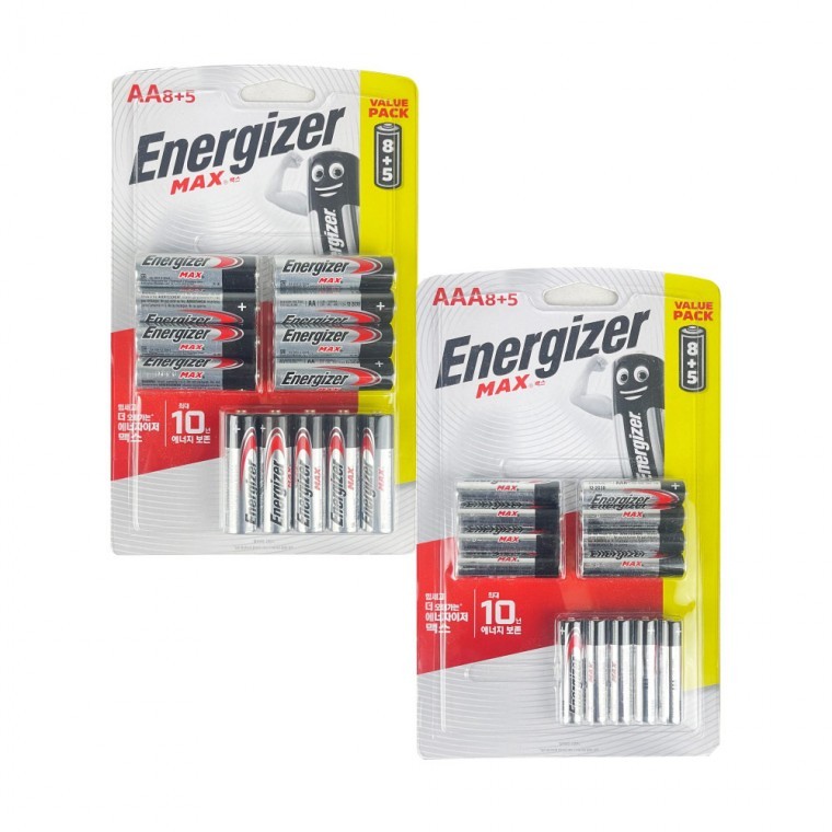 에너자이저 맥스 건전지 AA AAA 1.5V 13개입 -TJ 건전지 에너자이저맥스건전지 에너자이저맥스 에너자이저 - 메인 이미지