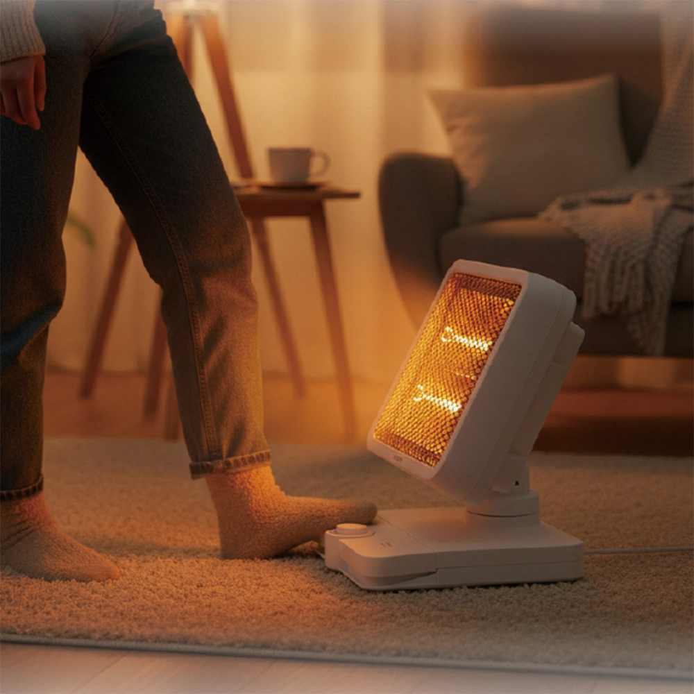 올위버 미니 온풍기 사무실 발난로 회전 발터치 - 상세 이미지 4