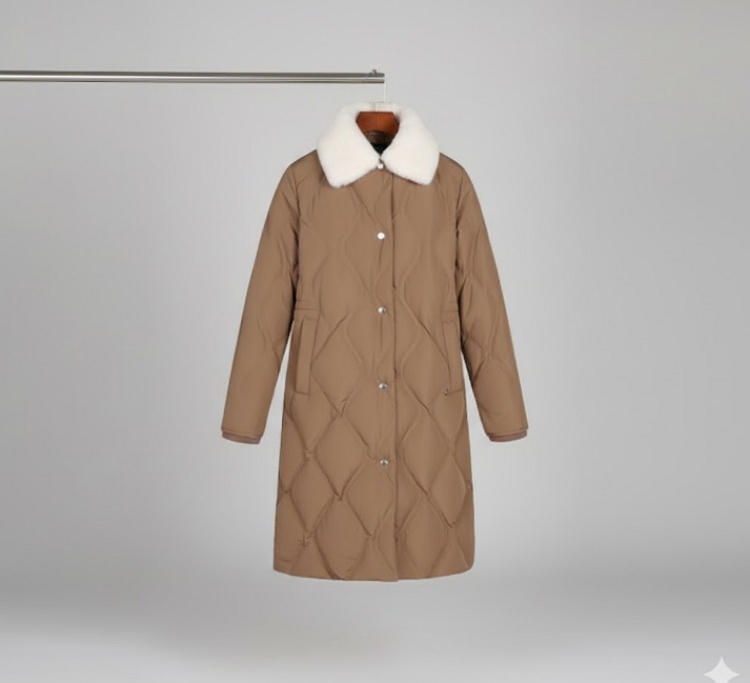 팬텀골프 여성 겨울 퍼 탈부착 퀄팅 덕다운 골프 롱다운 롱패딩 점퍼 - 상세 이미지 3