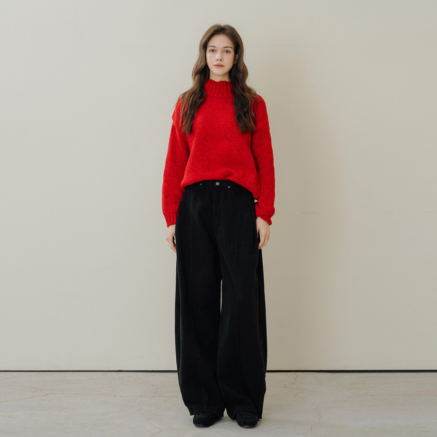윈터 브러쉬드 코튼 커브 트라우저 (BLACK, 3SIZE) - 상세 이미지 3