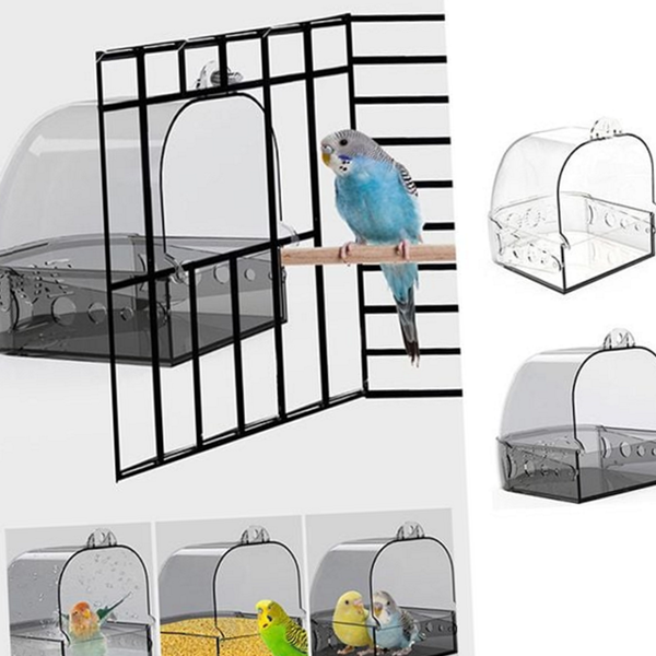 투명 앵무새 외부 욕조 모이통 앵무새 목욕통 급수대 화장실