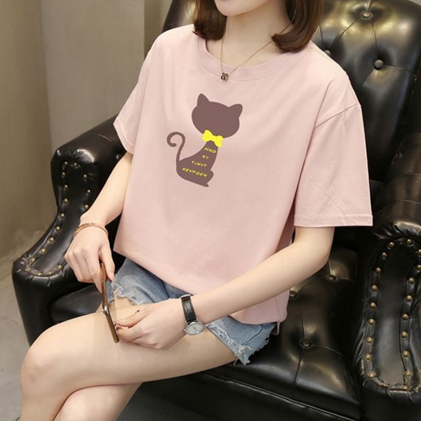 빅사이즈 여성 반팔 티 레이어드 여성 루즈핏 티셔츠 데일리 여름 - 상품 이미지