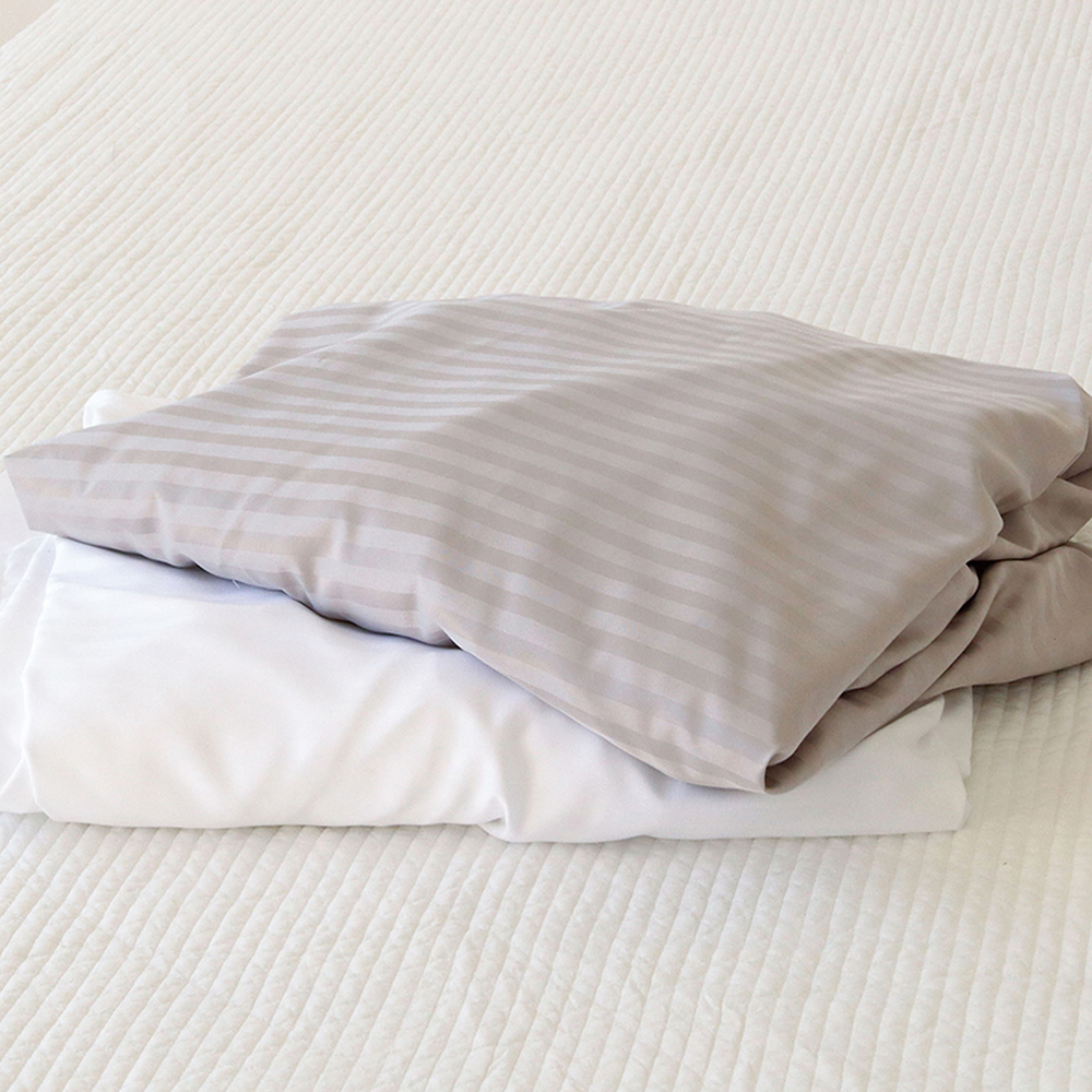프리즈 먼지없는 호텔식 스트라이프 마이크로 도비 사계절 침대 매트리스 커버 홑겹 Q
