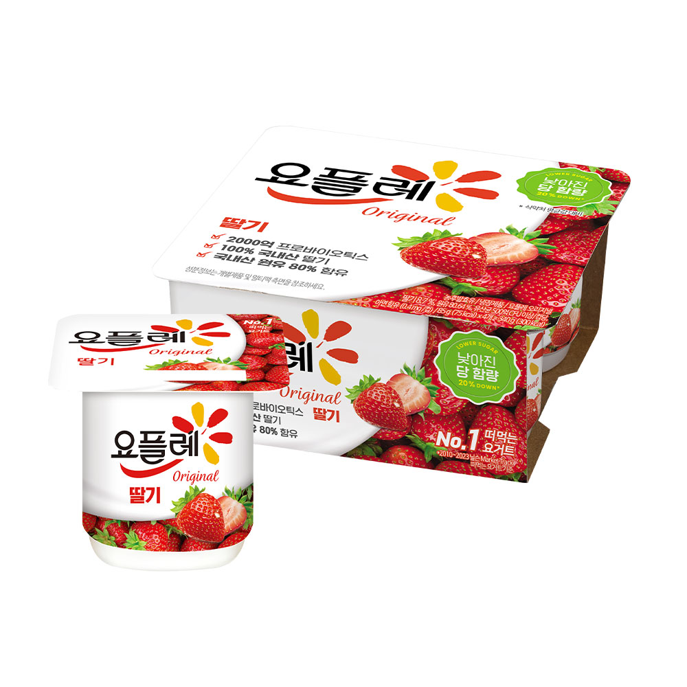 빙그레 요플레 오리지널 딸기 85g 8개입 요거트 이미지 2