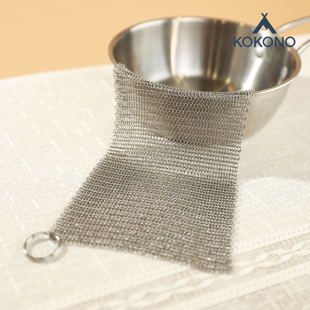 코코노 316 스테인리스 수세미 주방 설거지 반영구 철 스텐링 와인잔 세척 15x15cm - 상세 이미지 4