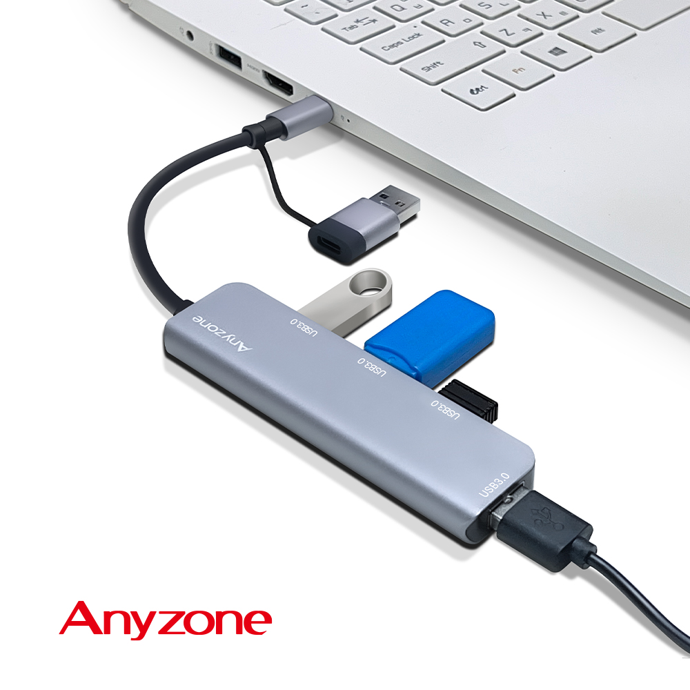 애니존 USB허브 4포트, USB3.0 Type A+C 블랙 - 상세 이미지 5