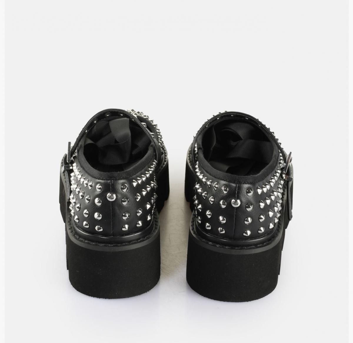 버팔로 플랫폼 스터드 메리제인 발레리나 플랫 블랙 02385950 SCHWARZ/SILBER - 상세 이미지 5