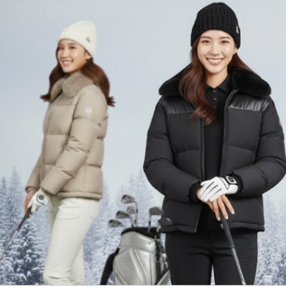 팬텀 골프 여성 겨울 퍼 탈부착 생할방수 골프웨어 덕다운 패딩 점퍼 - 상품 이미지